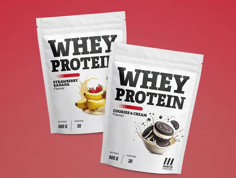 North Nutrition Whey proteinpulver i två smaker