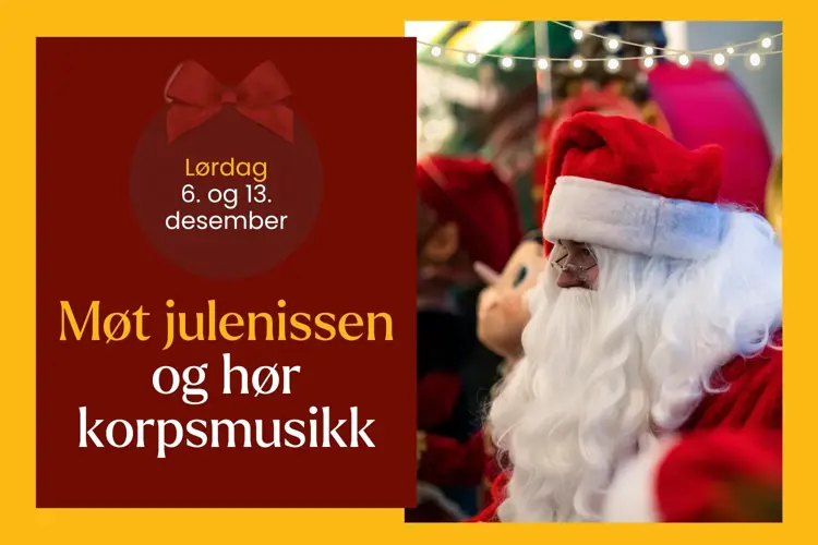 Møt julenissen og hør korpsmusikk
