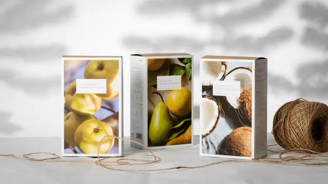 produktbilde av 3 gavesett fra korres, hemptråd og hvit bakgrunn