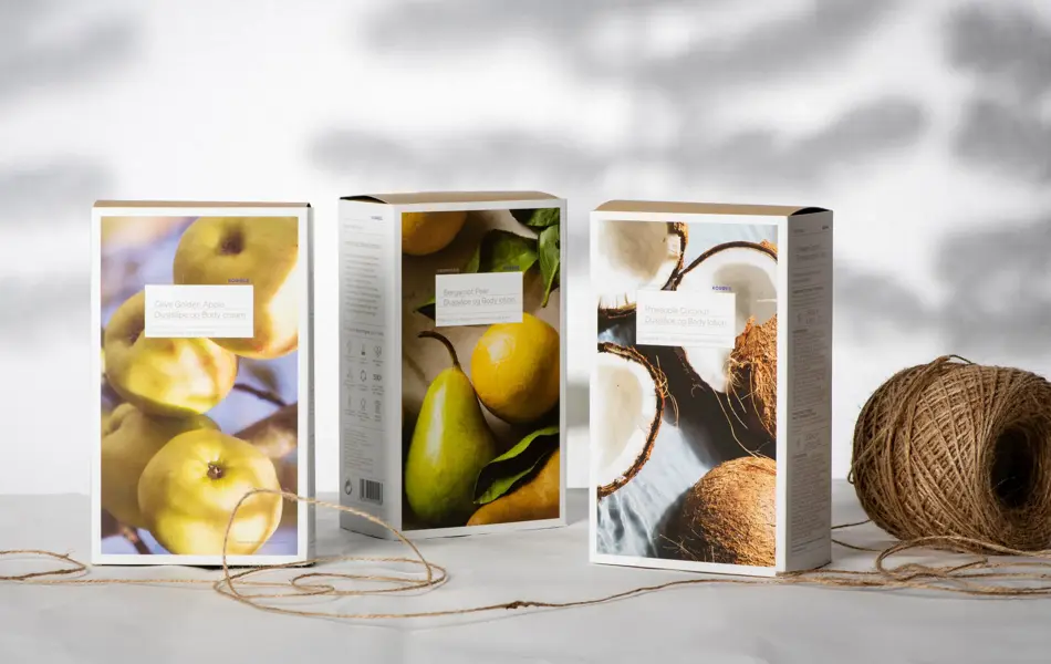 produktbilde av 3 gavesett fra korres, hemptråd og hvit bakgrunn