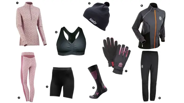 kollasj av treningsklær fra intersport