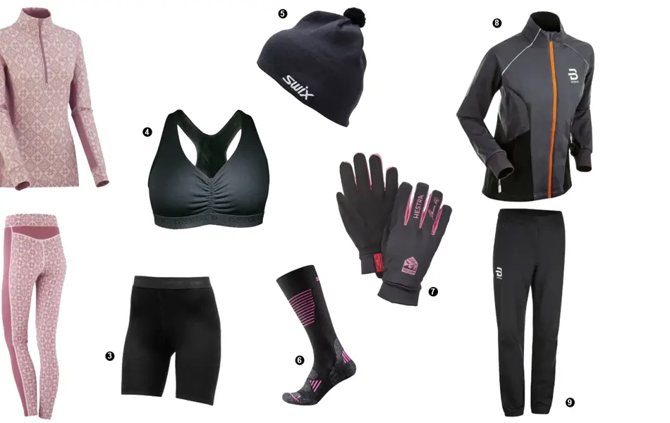 kollasj av treningsklær fra intersport