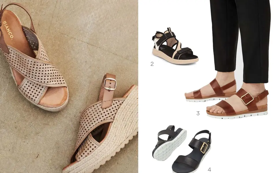 kollasj av 4 sandaler