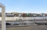 Utsikten fra et kontorlokale i Svensgården på Bryggen i Bergen.
