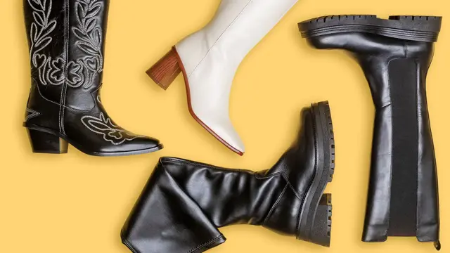 Sko på gul bakgrunn