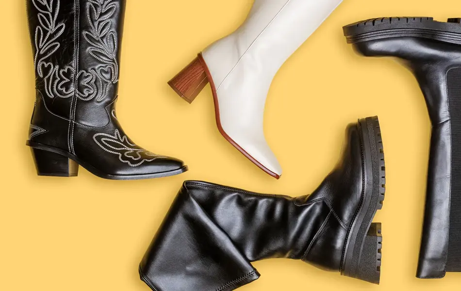 Sko på gul bakgrunn