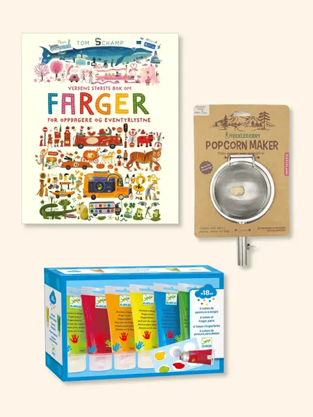 Kollasj med julegavetips til barn