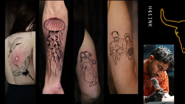 Bilde av flere tatoveringer