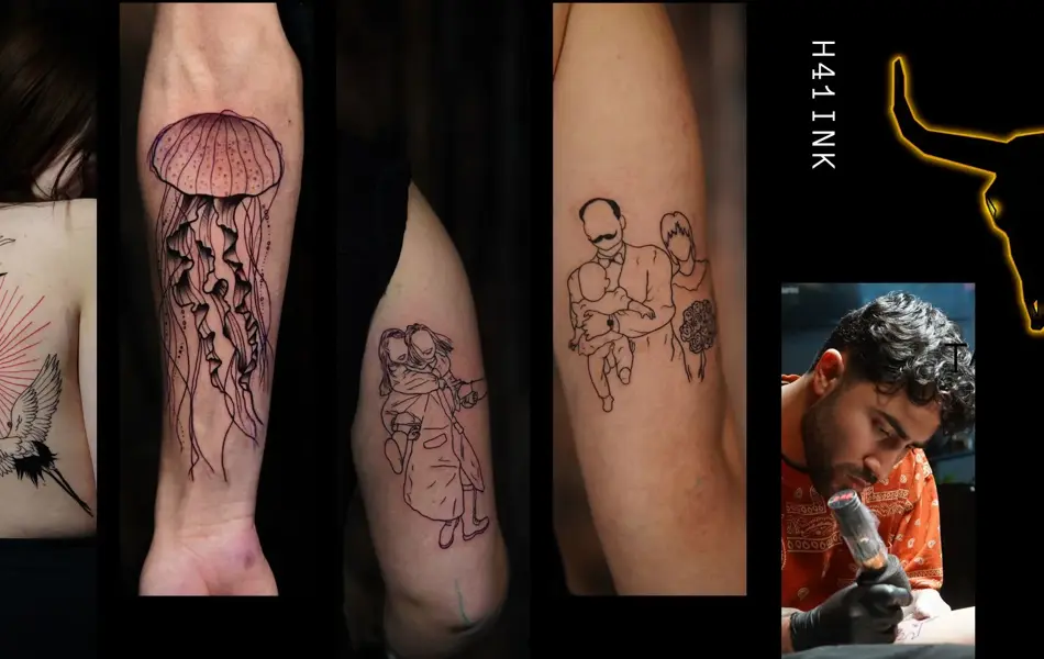 Bilde av flere tatoveringer