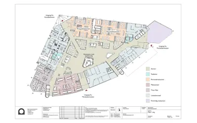 Plantegning av 1. etasje i Vika Atrium