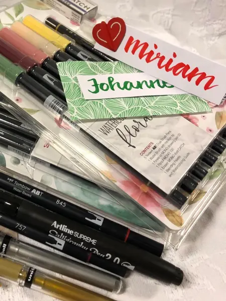 Tusjer, penner og bordkort