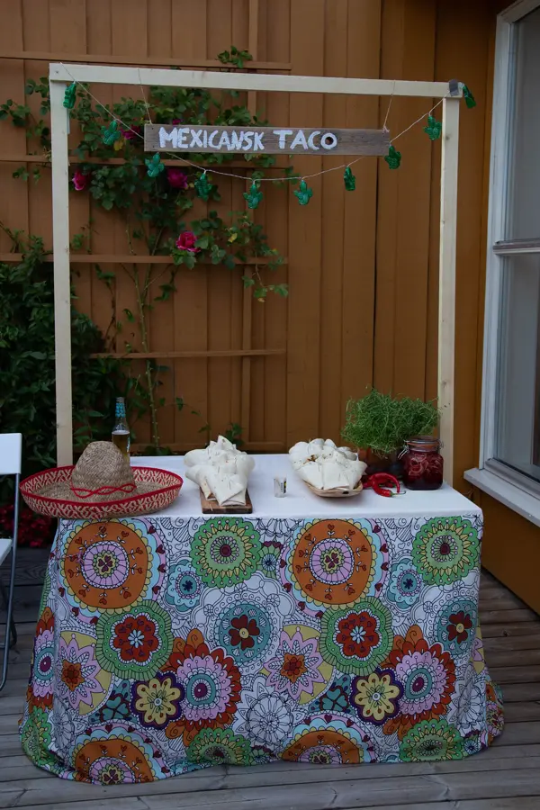 Matstand med tema mexicansk taco