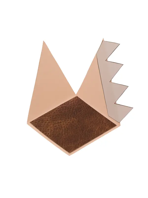 Steg 4, tre papirbiter limt sammen som skal bli "monster"bokmerke