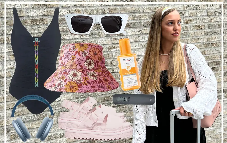 Kollasj av klær til ferie