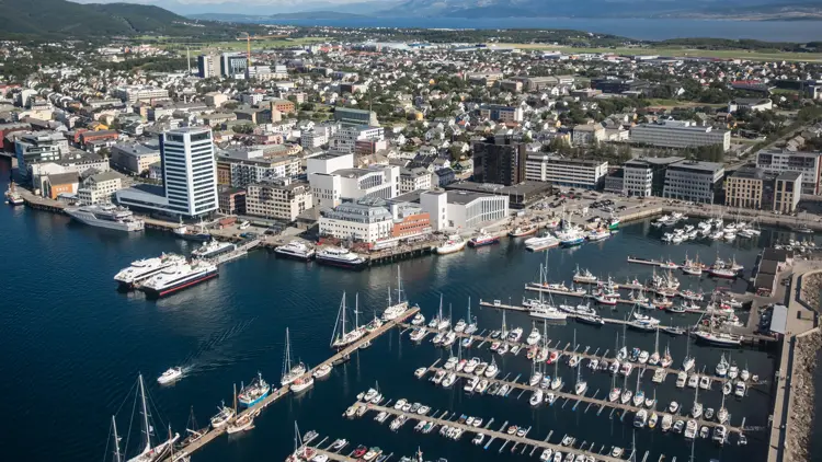 Aerial view of Bodo, Norway