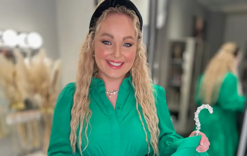 Grønn blazer og kjole