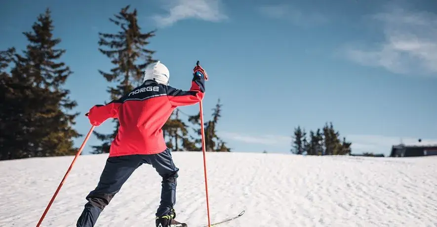 Gutt som går på ski
