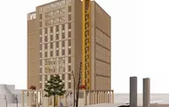 Illustrasjon av høyblokk med studentboliger ved Sartor Storsenter