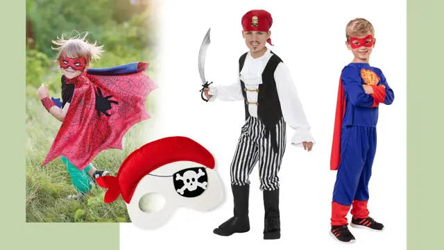 Kollasj av gutter utkledd til karneval