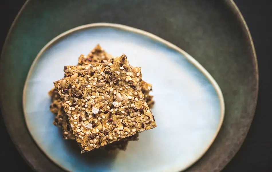 Deliciously crispy knäckebröd made from seeds and corn and sea salt, a delicious platform for your canapés or as a snack on its own.