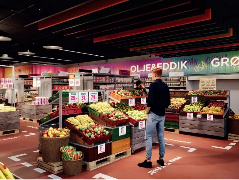 illustrasjon av matbutikk