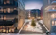 Utendørsbilde med vinter og julestemning fra Skårerløkka premium