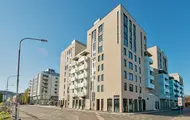 Fasadebilde av boligprosjektet Engebrets Promenade i Lillestrøm.