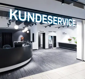 Inngangsparti til Kundeservice på Sandvika Storsenter