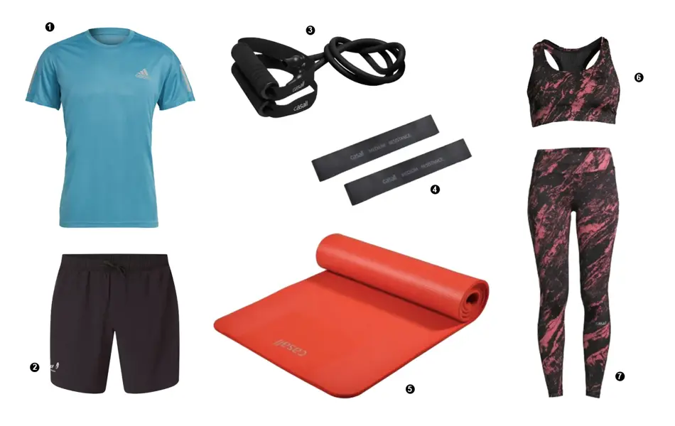 produktbilder til hjemmetrening fra intersport