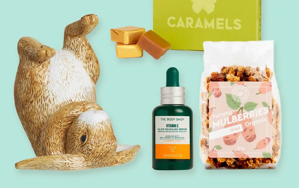 Kollasj med påskevarer