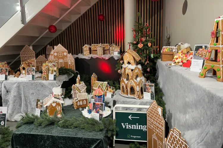 Utstillingen av pepperkakehus finner sted i 1. etg på Sandens. Inntektene går uavkortet til Barne- og ungdomsavdelingen på Sørlandet Sykehus.