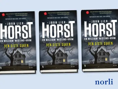 Tre eksemplarer av boken "Den siste saken" av Jørn Lier Horst.