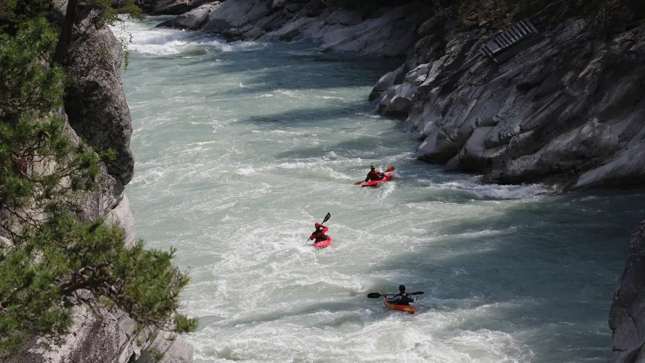 Soja, Norway - July 30, 2014: SJOA - AUG 12: Kayaking on the Sjoa river in Norway. Aug 12, 2015 in Sjoa river, Norway