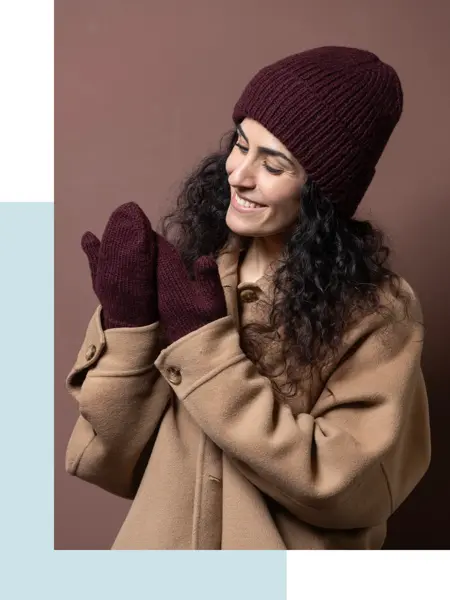 sett med lue og varme vanter