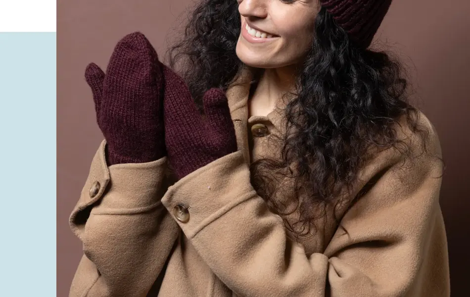 sett med lue og varme vanter