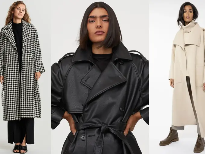 Tre kvinner som poserer i ulike høstkåper