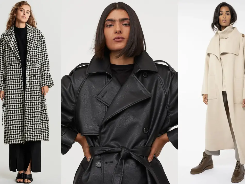 Tre kvinner som poserer i ulike høstkåper