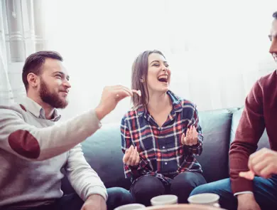 Group of Friend Eating Snacks, Conversing and Having Fun Time Together