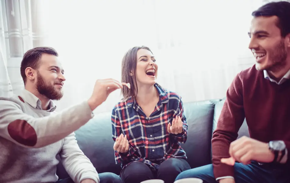 Group of Friend Eating Snacks, Conversing and Having Fun Time Together