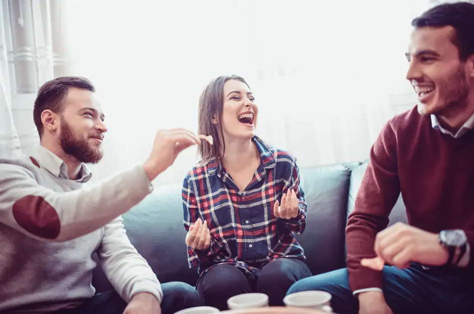 Group of Friend Eating Snacks, Conversing and Having Fun Time Together