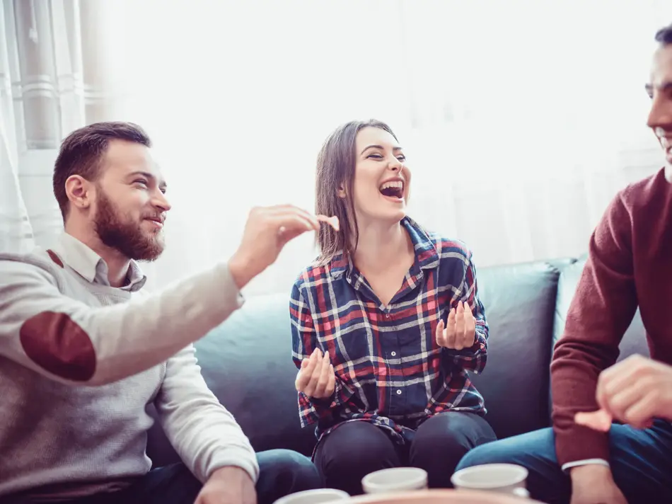 Group of Friend Eating Snacks, Conversing and Having Fun Time Together