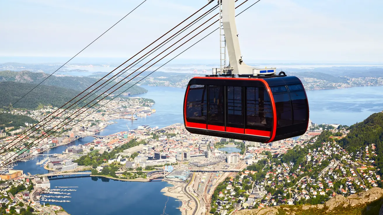 Ulriken cable car in Bergen, Norway