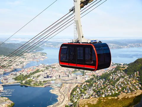 Ulriken cable car in Bergen, Norway