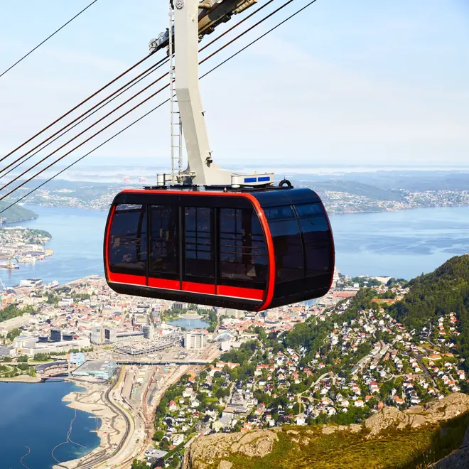 Ulriken cable car in Bergen, Norway