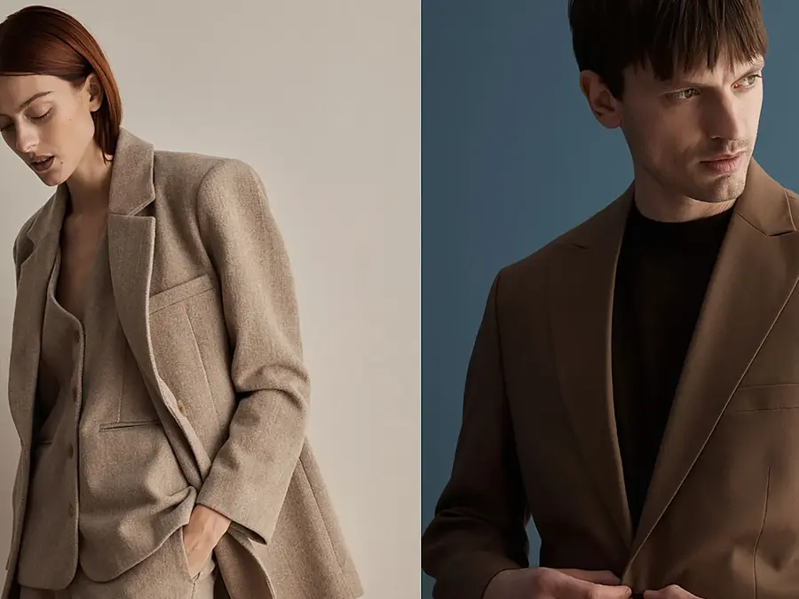 Man går med jakke på gata 