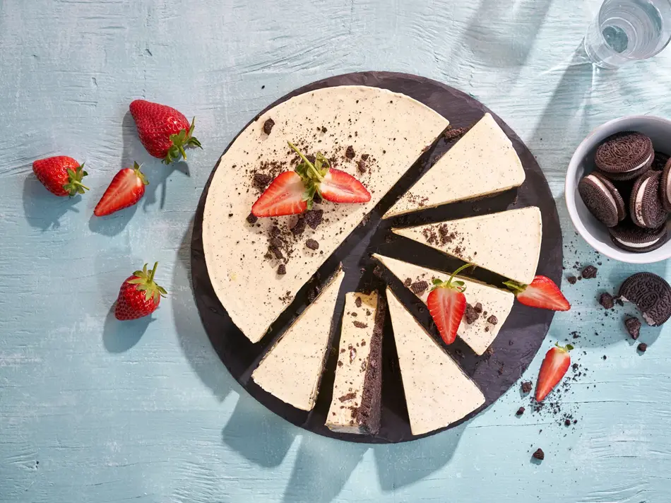 Oreokake som er oppskjært