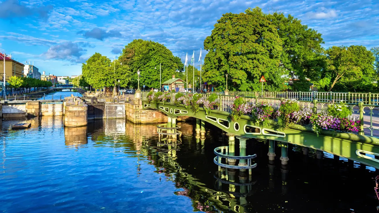 Canal in the historic centre of Gothenburg, Sweden