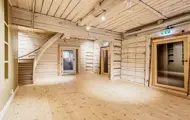 Et kontorlokale i Svensgården på Bryggen i Bergen.