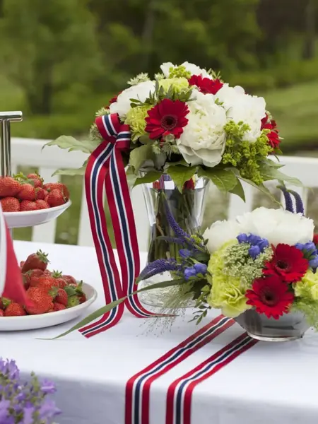 17. mai blomster på bord