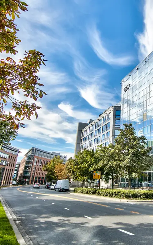 Fasadebilde av næringsbygget Vika Atrium i Oslo